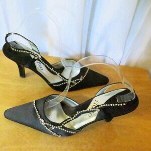 Rialto Starlet Black Rhinestone Heels